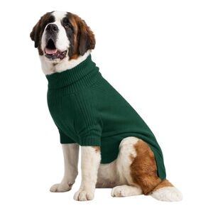 IECOii 5XL Giant Dog Sweater Green Turtleneck Knit NEW Winter Pullover